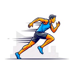Fototapeta premium Dynamic Male Runner Vector Illustration