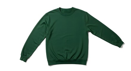 Green Crewneck Sweatshirt Mockup, Isolated on White