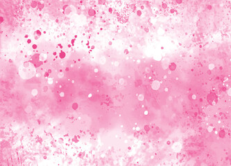 pink watercolor background with dots and spots, Pink watercolor background with hearts glitter and holiday-themed decoration, Pink Watercolor Splatter Effect with Soft Focus Bubbles