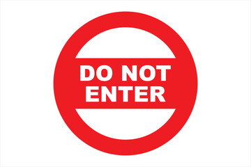 do not enter vector Illustration on red and white background.eps