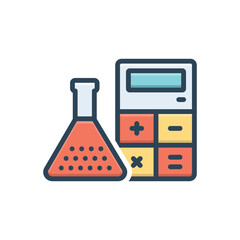 Color illustration  icon for mathematical chemistry