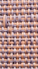 Close up of woven fabric texture with a detailed pattern and natural fiber