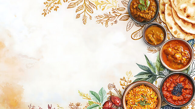 Indian Cuisine Dishes Arrangement