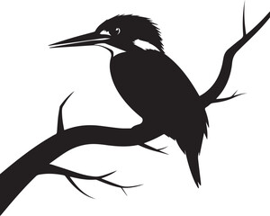 Obraz premium A clear and simple name for the image based on your description and tags could be: Silhouette of a Black Bird in Flight over a White and Blue Background