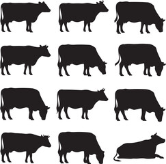 Cow Silhouette Vector | Farm Animal Clipart

Dairy Cow Silhouette | Rustic Farm Design

Standing Cow Silhouette | Livestock Animal Art

Black Cow Silhouette | Cattle Vector Illustration

Cow Outline S