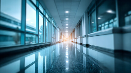 blur image background of corridor in hospital or clinic image