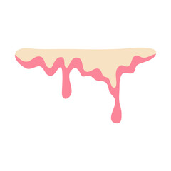 Melting strawberry milk cream vector illustration 