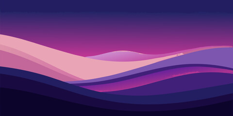 Elegant abstract design featuring flowing curved waves in a gradient of soft violet and lavender perfect for banners advertisements and modern graphic backgrounds