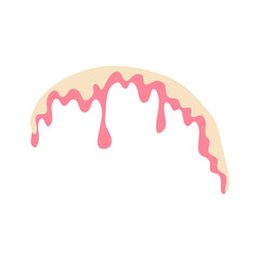 Melting strawberry milk cream vector illustration 