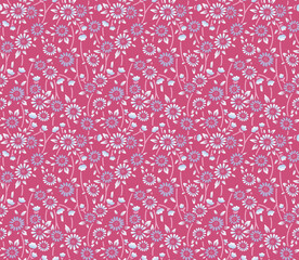 Japanese Garden Flower Vine Vector Seamless Pattern