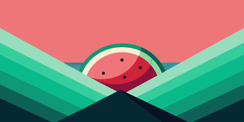 Refreshing summer watermelon and mint juice design with vibrant pink and green tones perfect for refreshing beverages and seasonal promotions