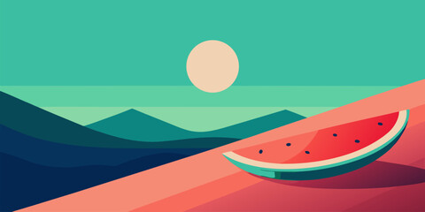 Refreshing summer watermelon and mint juice design with vibrant pink and cool green tones perfect for refreshing beverages and seasonal themes