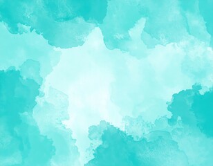 Obraz premium Serene Turquoise Watercolor Wash Abstract Texture with Soft Edges and Subtle Variations.