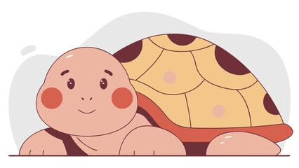 Cartoon vector illustration of a fun turtle
