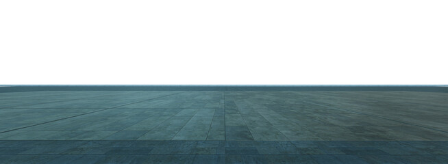 3d rendering empty concrete floor extending into bright white space