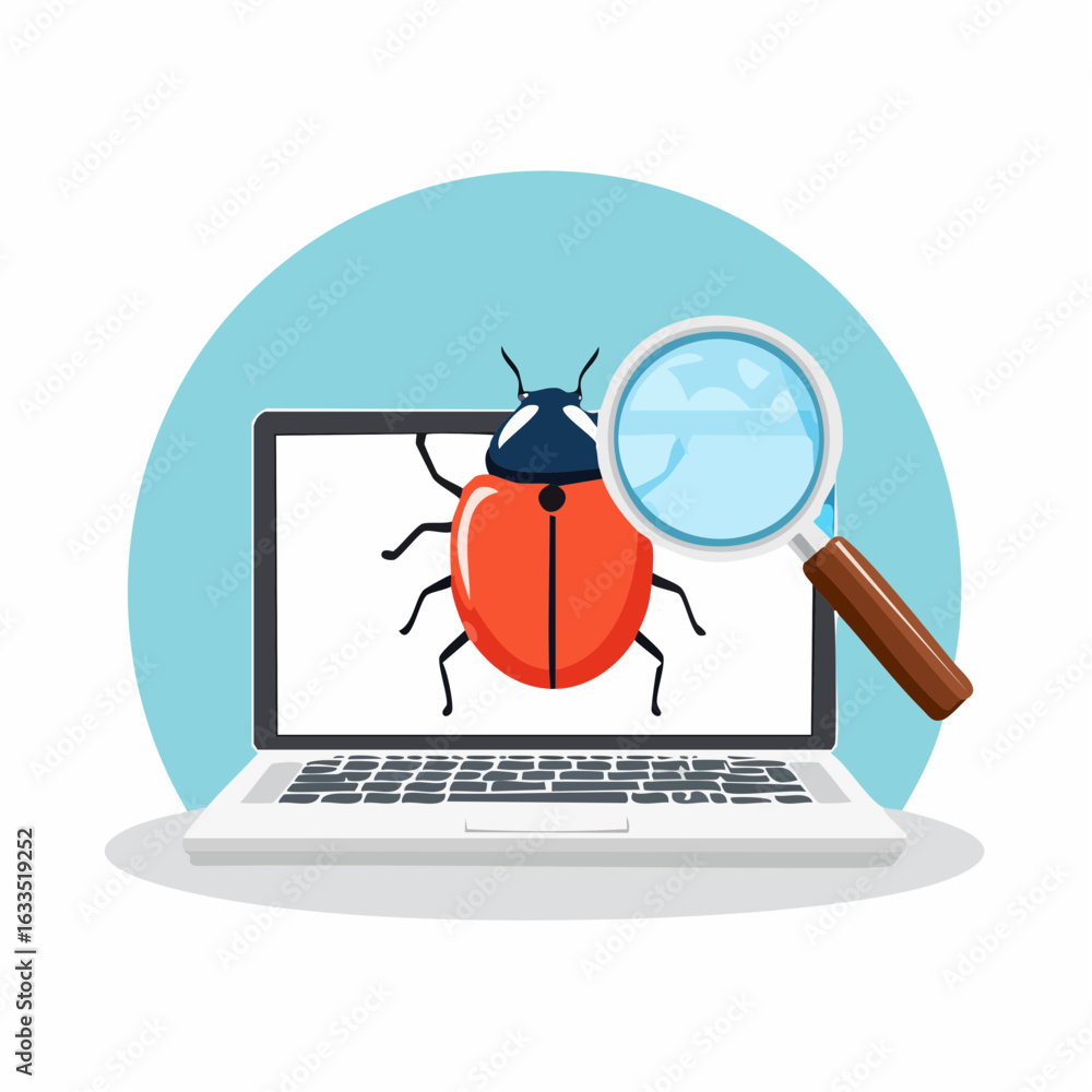 Aufkleber cybersecurity bug detection