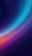 Fototapeta premium Vertical Abstract Blue Green Orange Glowing Curved Lines on Dark Background