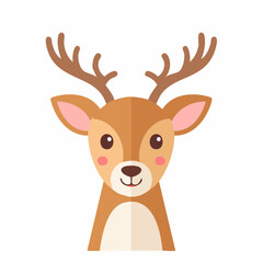 Minimal deer faces in flat style