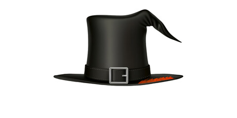 Thanksgiving Pilgrim Hat with Buckle on Transparent Background
