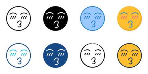 Kiss icon set multiple style collection 