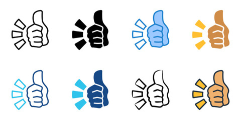 Thumbs up icon set multiple style collection 