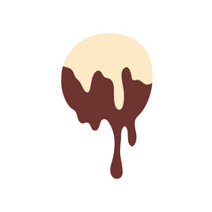 Vanilla and chocolate cream melted. Vector illustration