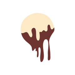 Vanilla and chocolate cream melted. Vector illustration