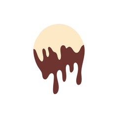 Vanilla and chocolate cream melted. Vector illustration