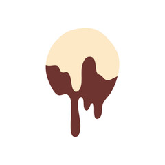 Vanilla and chocolate cream melted. Vector illustration