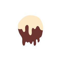 Vanilla and chocolate cream melted. Vector illustration