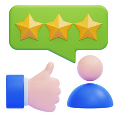 PNG 3D Positive User Feedback Icon Isolated on a White Background