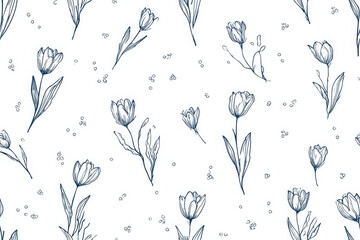 Elegant tulip flower create calm, fresh, and beautiful design feel