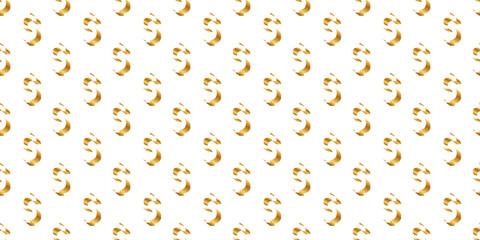 Vector golden dollar symbol pattern. Vector image of a dollar sign on a white background.