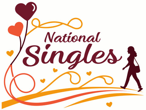 Celebrating National Singles Day A Festive Graphic Design design featuring woman walking hearts and the text Singles