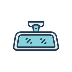 Color illustration icon for car mirror