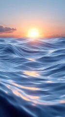 Obraz premium a light blue gradient sky and soft waves of water