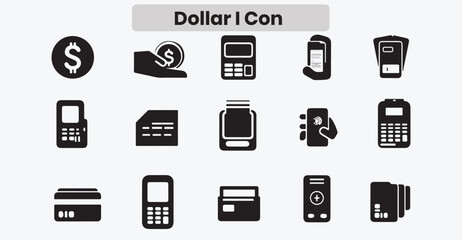 Green Dollar Icons &ndash; Editable Vector Set