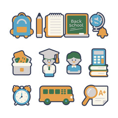 Flat Design Education Icons Set