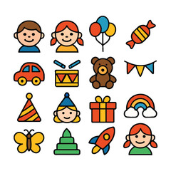 Cartoon Icons Collection for Children