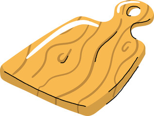 Wooden Cutting Board Vector Illustration
