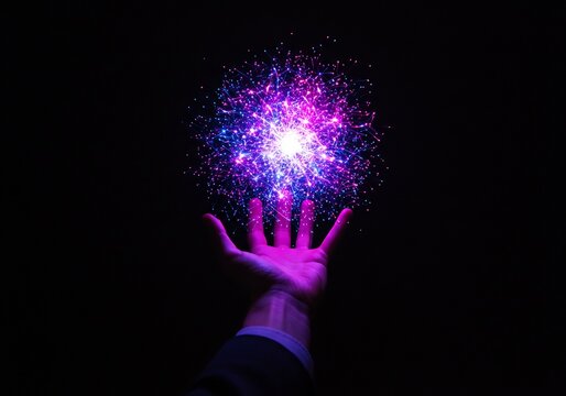 A Luminous Orb of Digital Energy and Neural Connections Held in Hand
