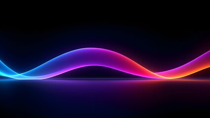 Naklejka premium Abstract neon light wave background wallpaper design for modern technology concept