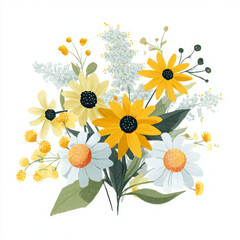 Naklejka premium Rustic flower arrangement looks lovely and serene with vibrant color