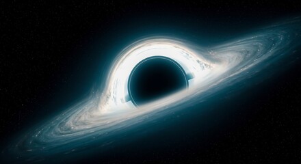 Gargantuan Black Hole Warping Spacetime with a Luminous Teal Accretion Disk