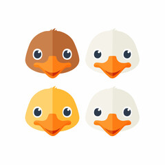 Fototapeta premium Minimal duck faces in flat style