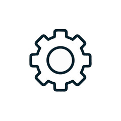Obraz premium Vector art of gear icon isolated on white background, representing mechanical or technical process