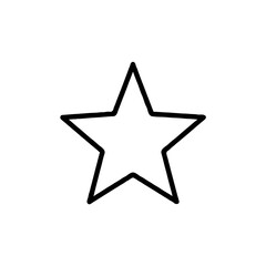 Vector art of star outline isolated on white background, a simple geometric shape