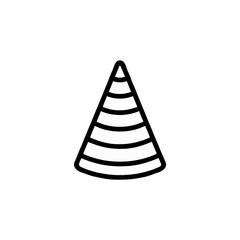 Fototapeta premium Vector art of geometric cone shape with striped pattern isolated on white background