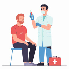 Doctor Giving Vaccine to Patien