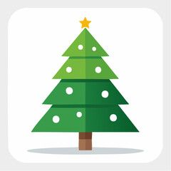 Fototapeta premium Minimalist yet cheerful tree design for winter celebrations, great for newsletters, promo posters, and storefront signage during the holidays 